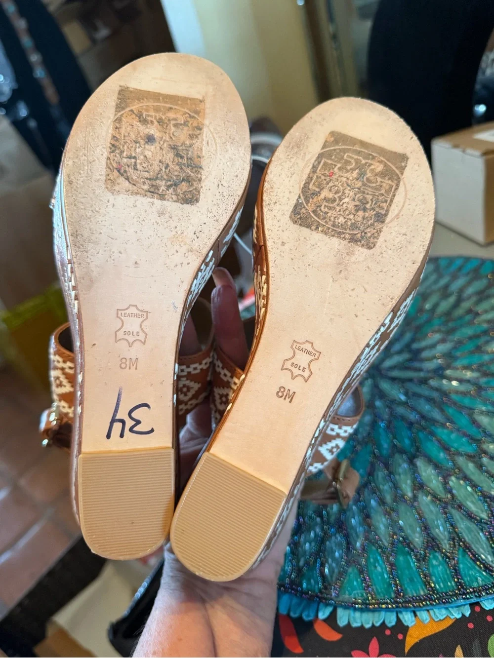Tory Burch Reena Leather Platform Wedges